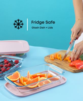 Borosilicate Glass Oven Dishes with Lids, Set of 4