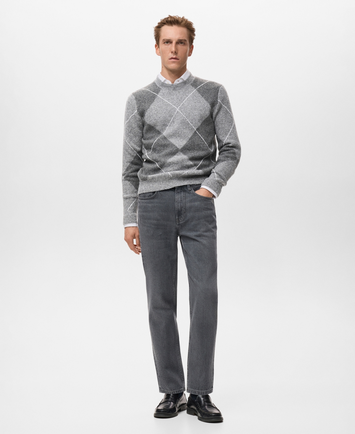 Mango Men's Regular Fit Cotton Jeans