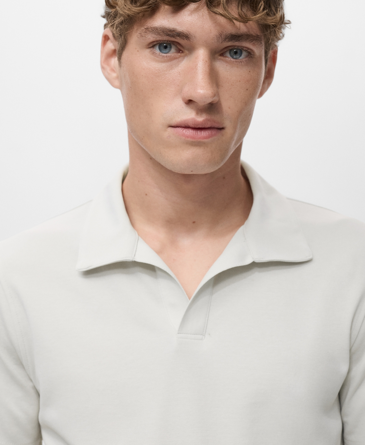 Mango Men's Cotton Pique Polo Shirt
