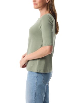 Women's Emory Embroidered Split Boat Neck T-Shirt