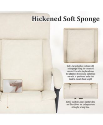 Reclining Office Chair with Massage & Footrest, PU Leather Swivel Desk Chair for Home Office or Relaxation Corner, 500 lbs