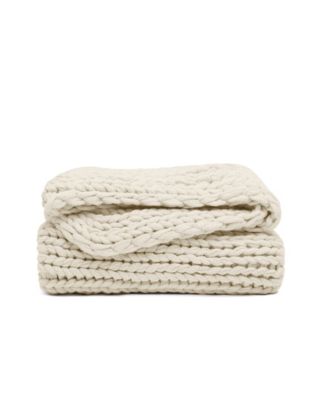 Oversized Chunky Hand-knit Throw, 59" x 47"