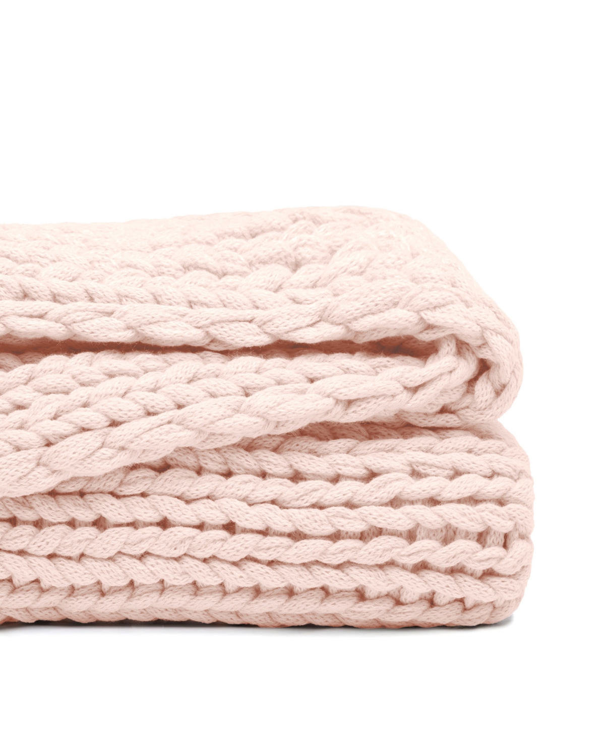 Ienjoy Home Eucalyptus Oversized Chunky Hand-knit Throw, 59" X 47" In Pink