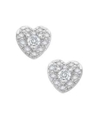 Diamond Heart Shape Halo Stud Earrings (1/4 ct. t.w.) in 10k White Gold