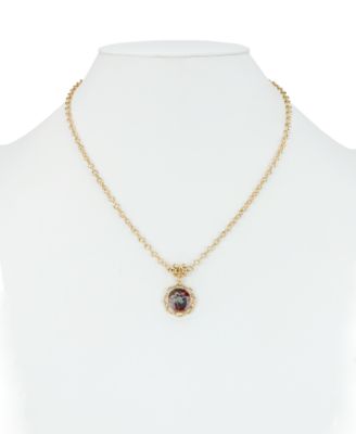 Modular European Floral Tapestry Pendant Necklace