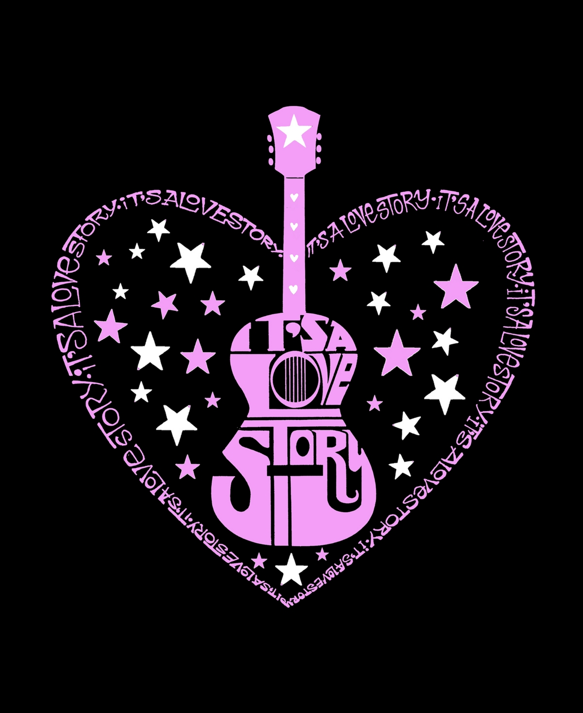 La Pop Art Women's It's A Love Story  Word Long Sleeve T-Shirt