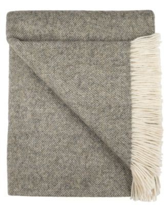 Shetland Lambswool Herringbone Throw, 55" x 72"