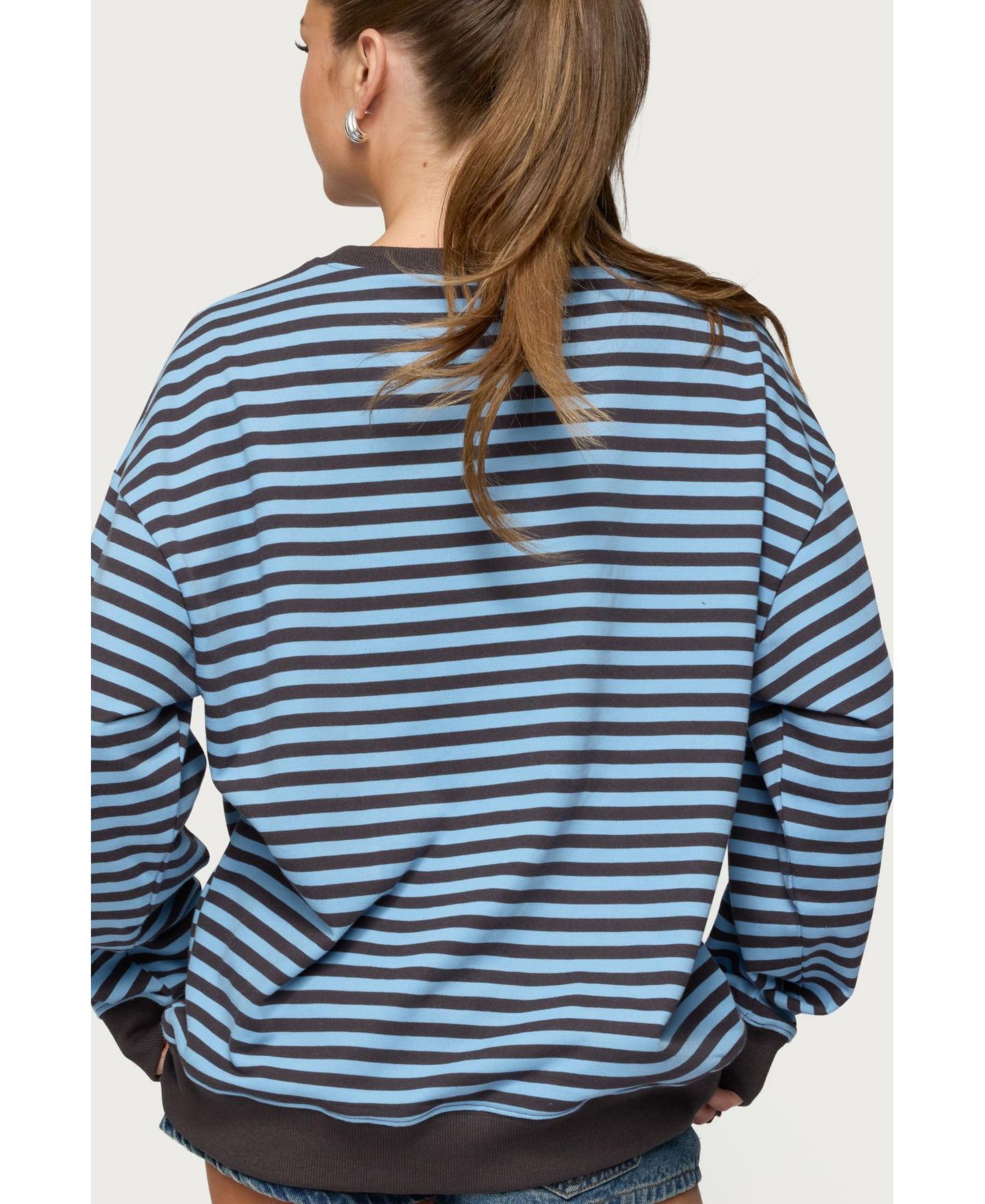 Женская толстовка Edikted Onda Striped, цвет: Синий — фото 3