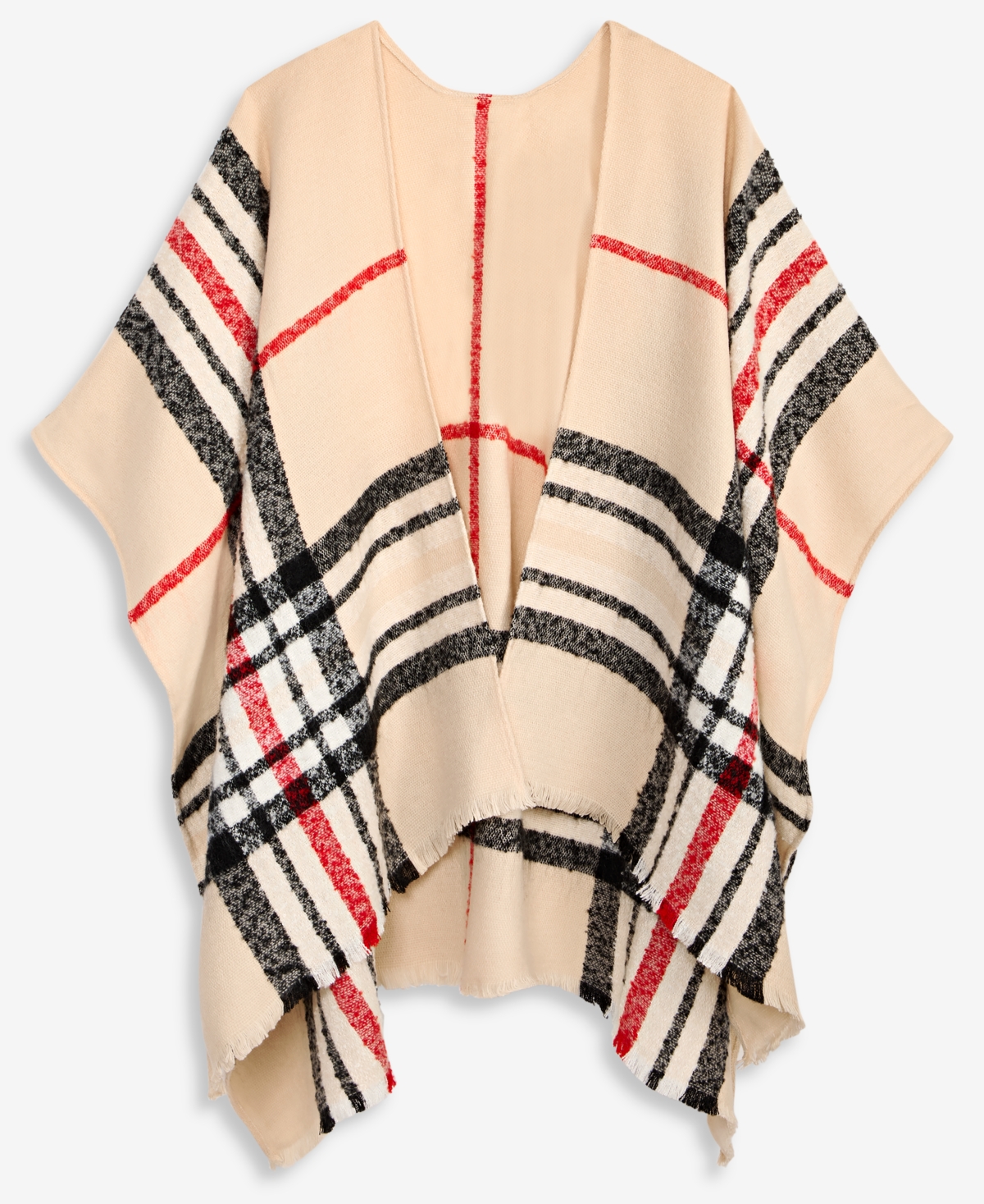 Fraas Plaid Boucle Ruana Wrap