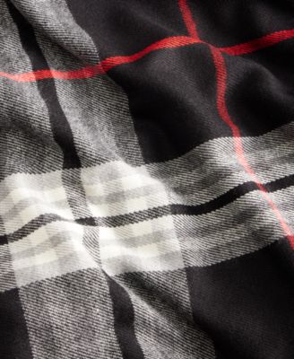 Women's Solid Border Plaid Rounded Edge Wrap