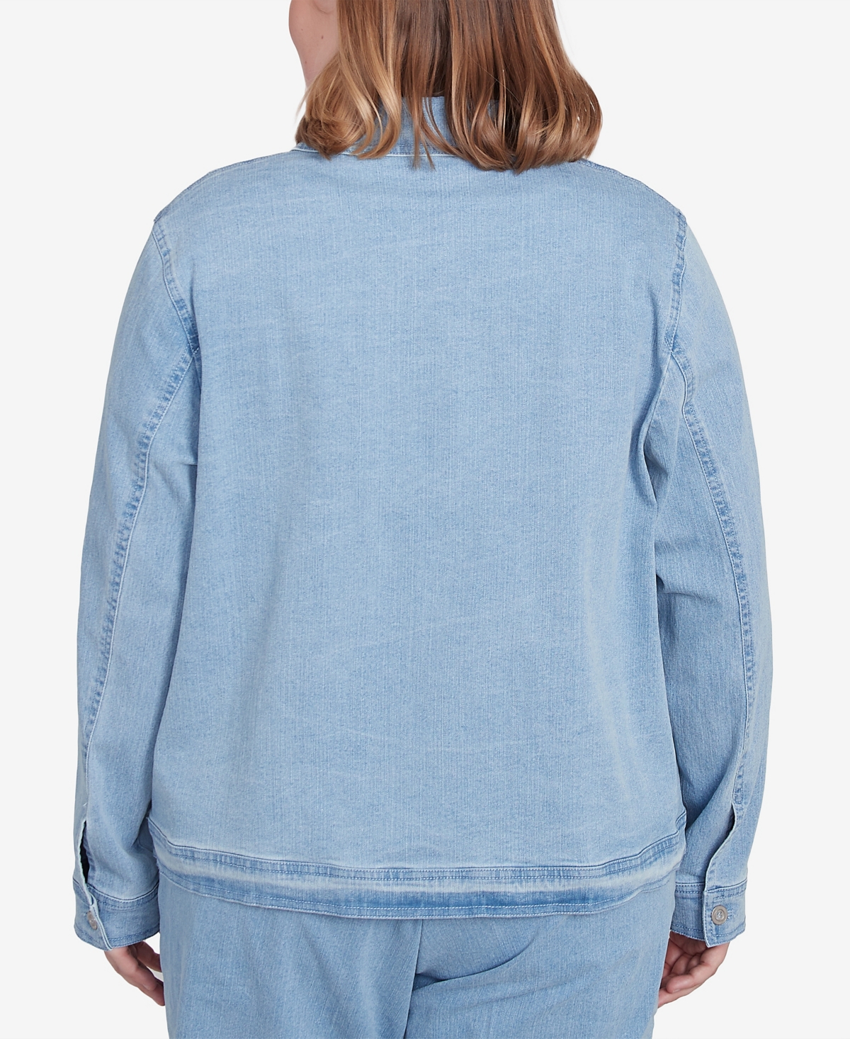 Alfred Dunner Plus Size Classic Fit Denim Jacket In Blue