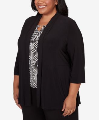 Plus Size Seville Border Print Two in One Top