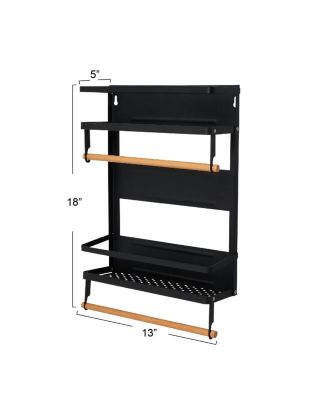 Metal Magnetic Organizer with Paper Towel Holder, White