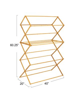 Bamboo Oversized Clothes Drying Folding Rack