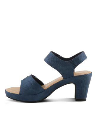 Women's DADE-WOVEN Textured Platform Sandals with Metallic Button Detail