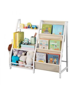 Kids Toy Storage Organizer with 7 Cubbies and Fabric Bags