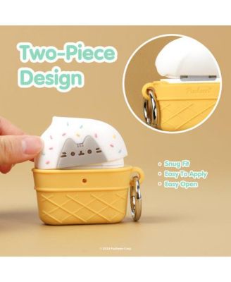 iFace x Pusheen The Cat Cute Compatible with Apple AirPods 3 Generation - Silicone Figure Protective Cover Includes Carabiner Clip Wireless Charging