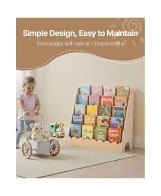 5-Tier Montessori Toddler Bookcase with Front-Facing Shelves