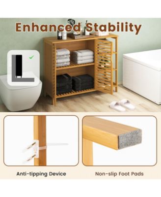 2-Door Bathroom Organizer Cabinet with Storage Shelves