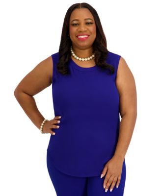 Women's Crew Neck Sleeveless Top, Regular and Plus Size