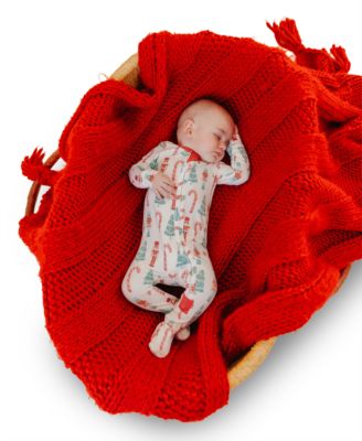 Baby Boys' and Girls' Nicholas Printed Zip-Up Footed Pajamas