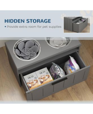 Elevated Dog Bowls, Raised Dogs Bowl Sd with 25L Storage Drawer