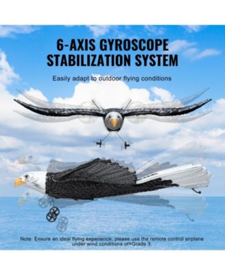 RC Plane, 2.4GHz 2-Channel Eagle Airplane with 6-Axis Gyro, 2 Batteries, Ready-to-Fly Glider