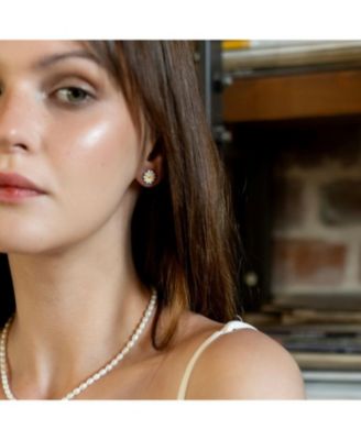 Enamel Daisy Stud Sterling Silver Earrings