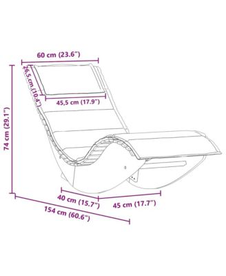 Solid Wood Acacia Rocking with Cushion Sun Lounger