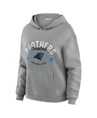 Women's Gray Carolina Panthers Waffle-Knit Hooded Shirt & Pants Lounge Set