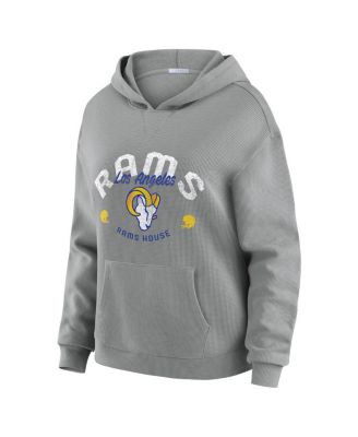 Women's Gray Los Angeles Rams Waffle-Knit Long Sleeve Hooded Shirt & Pants Lounge Set