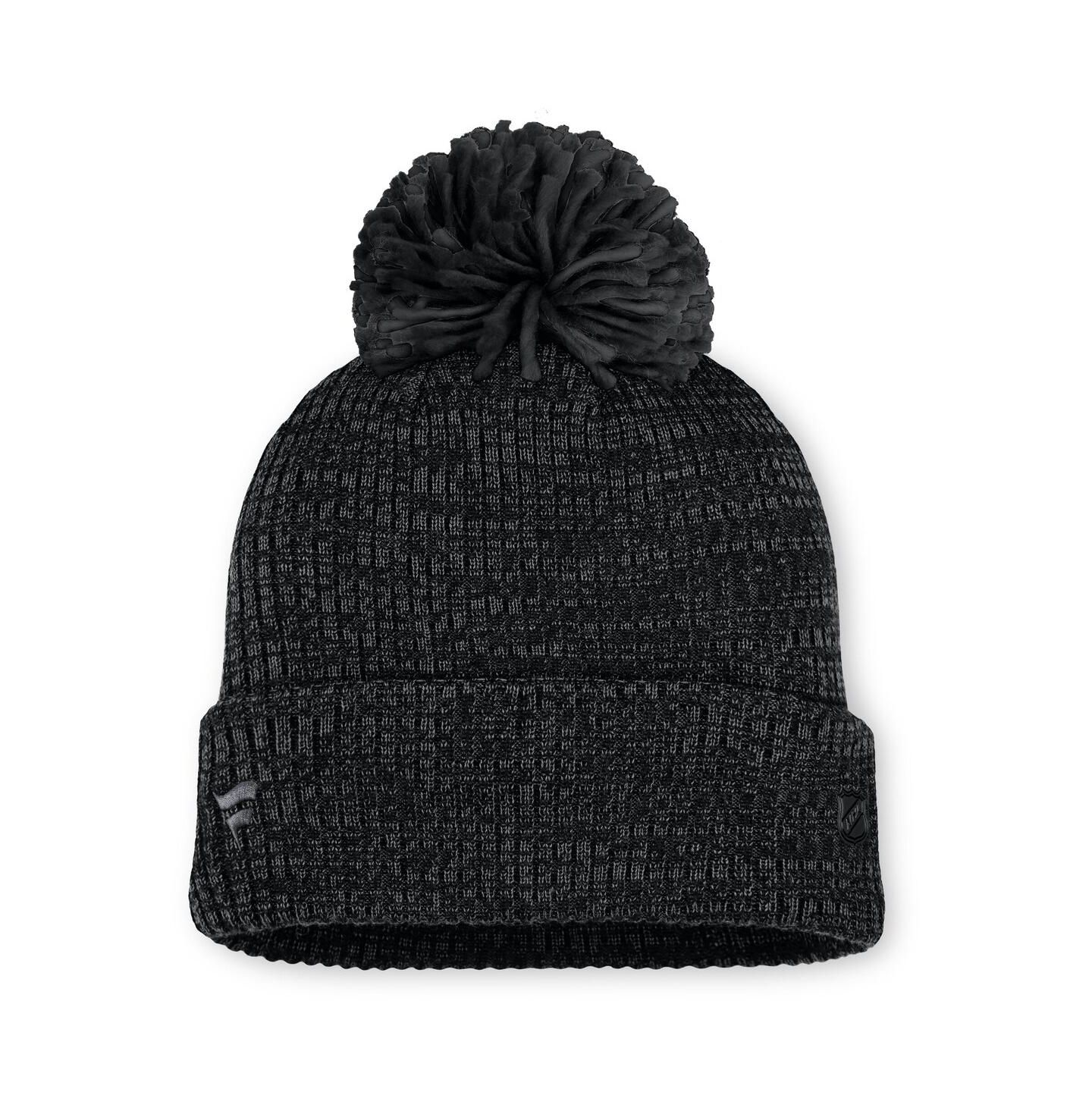 Женская шапка Fanatics Black New York Rangers Authentic Pro Road Cuffed Knit Hat with Pom — фото 2