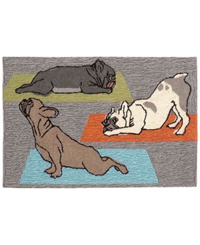 Liora Manne Front Porch Indoor/Outdoor Yoga Dogs Heather Area Rug