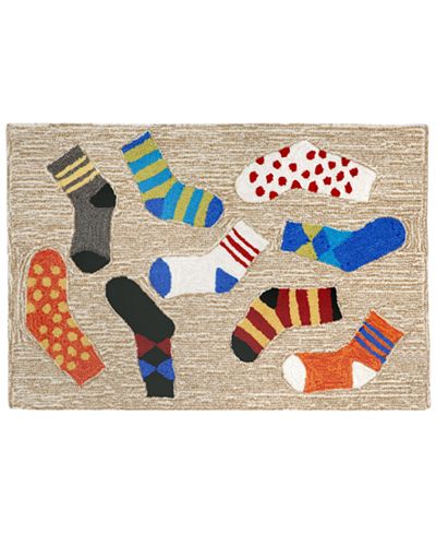 Liora Manne Front Porch Indoor/Outdoor Lost Socks Multi Area Rug