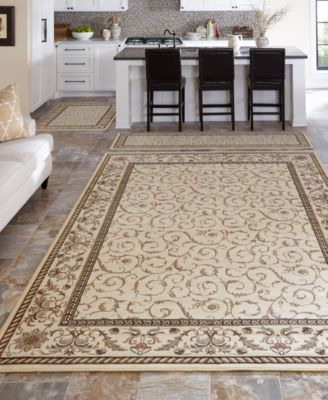 CLOSEOUT! KM Home Roma Damask Ivory 3-Pc Rug Set - Macy's