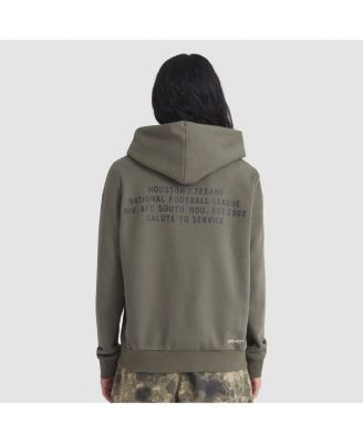 Women's Olive Houston Texans 2025 Salute to Service Sideline Standard Issue Dri-FIT Hoodie