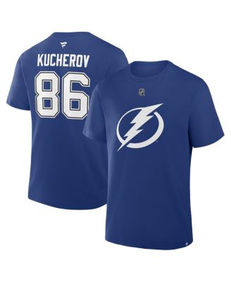 Men's Nikita Kucherov Blue Tampa Bay Lightning Authentic Stack Name & Number T-Shirt