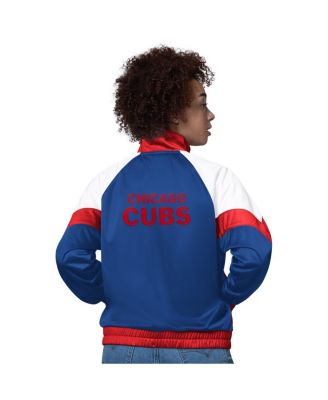 Women's White/Red Chicago Cubs Teamwork Raglan Full-Zip Track Jacket