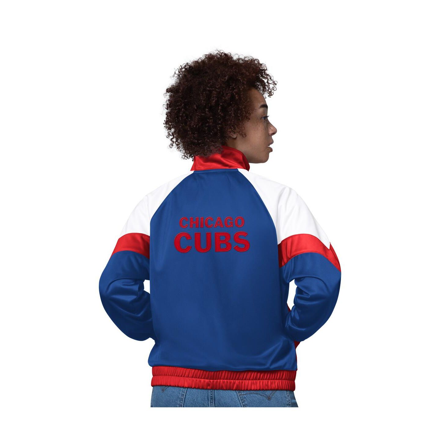 Женская куртка Starter White/Red Chicago Cubs Teamwork Raglan Full-Zip Track Jacket — фото 2