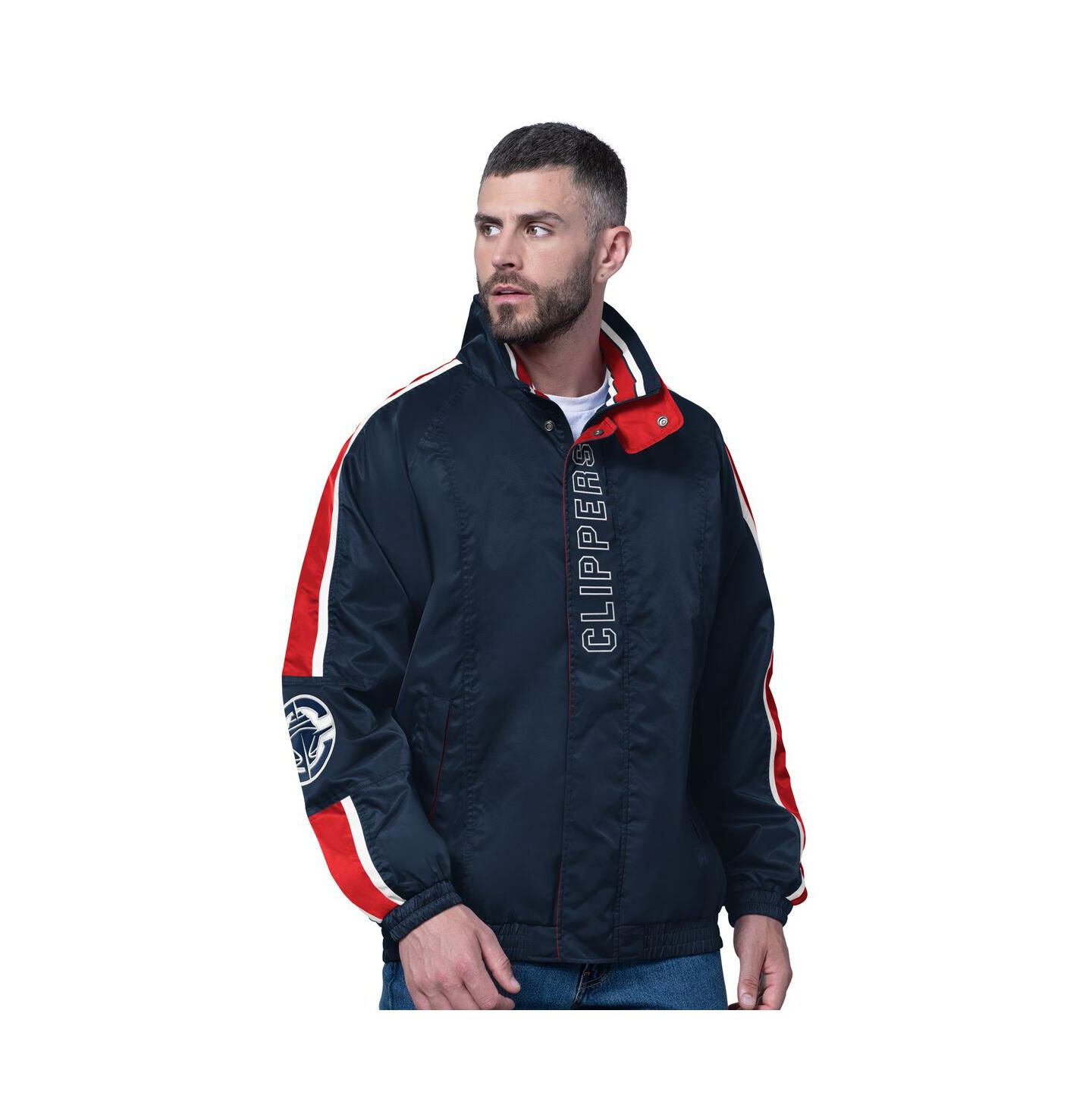 Мужская куртка Starter Navy LA Clippers Freestyle Lightweight Full-Zip — фото 1