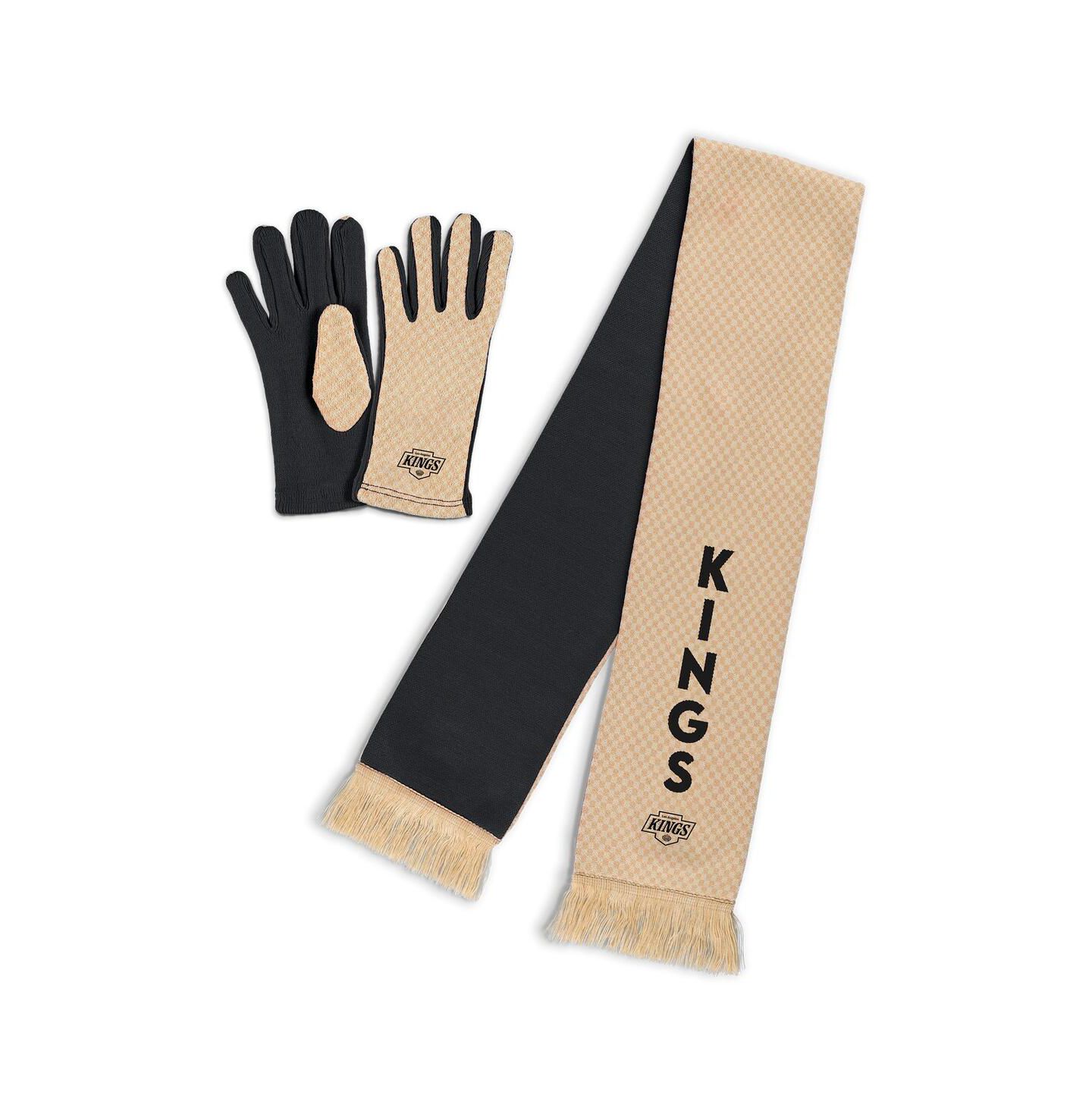Женские перчатки WEAR by Erin Andrews Los Angeles Kings Tonal Microcheck Scarf Glove Set — фото 1
