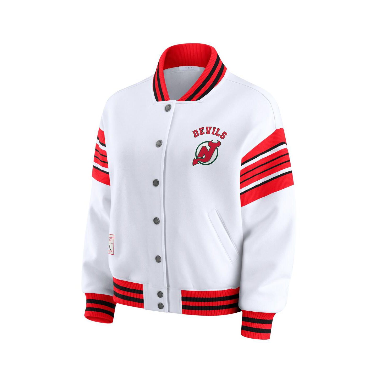 Женская куртка WEAR by Erin Andrews White/Red New Jersey Devils Full-Snap Fleece Sweatshirt — фото 3