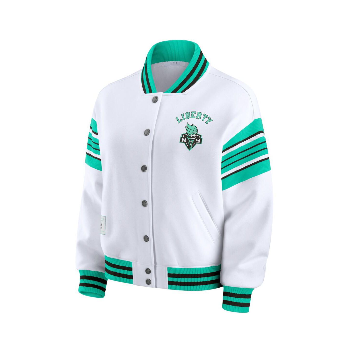 Женская куртка WEAR by Erin Andrews White/Mint WNBA Full-Snap Fleece Sweatshirt — фото 3
