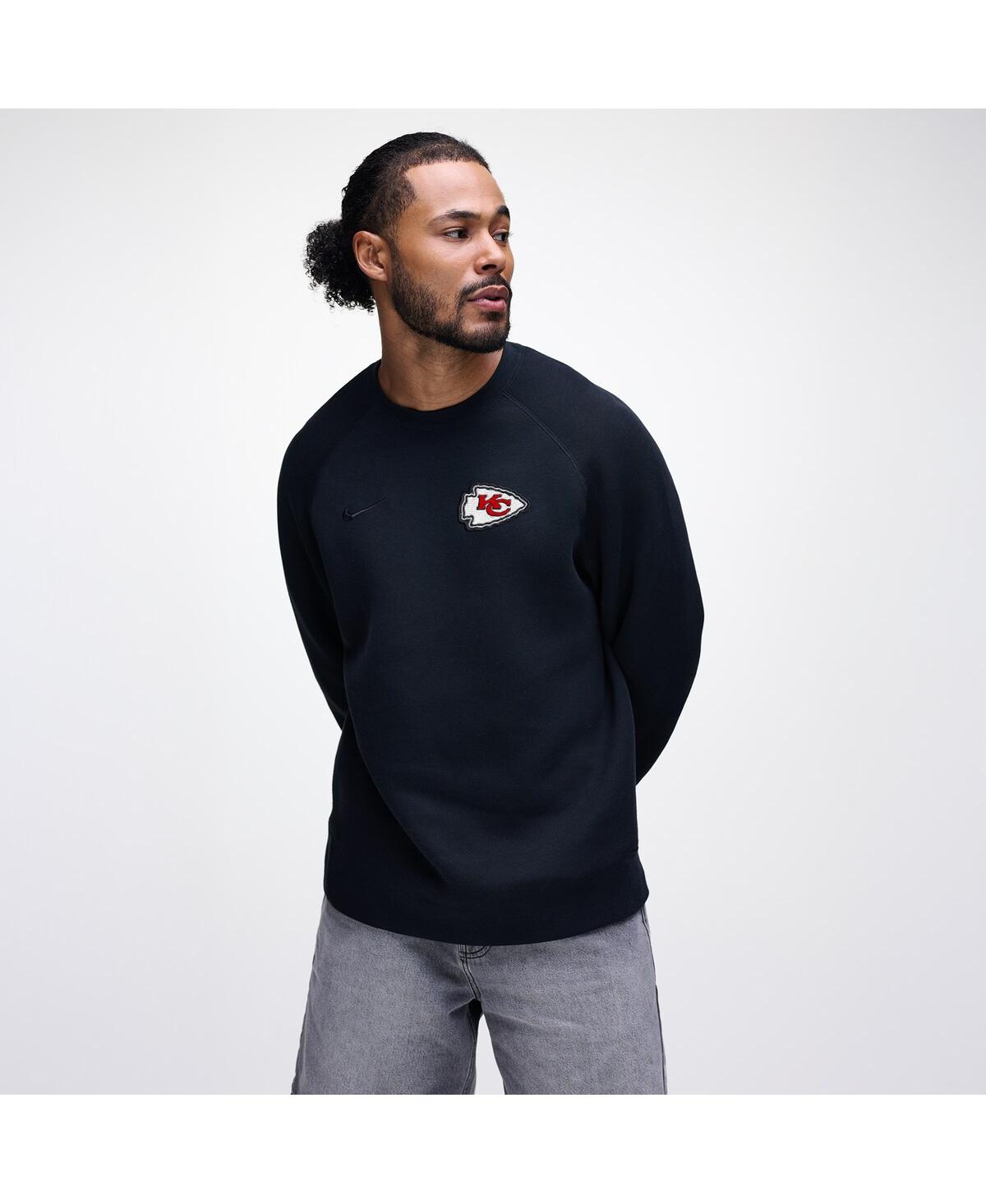 Nike Men's Black Kansas City Chiefs Tech Fleece Raglan Sweatshirt
