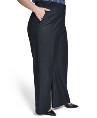 Plus Size Wide-Leg Mid Rise Pants