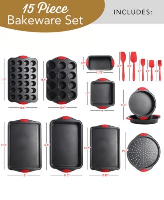 Premium 15-Piece Nonstick Bakeware and Silicone Utensil Set
