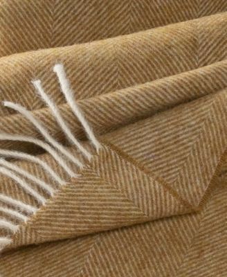 Shetland Lambswool Herringbone Throw, 55" x 72"
