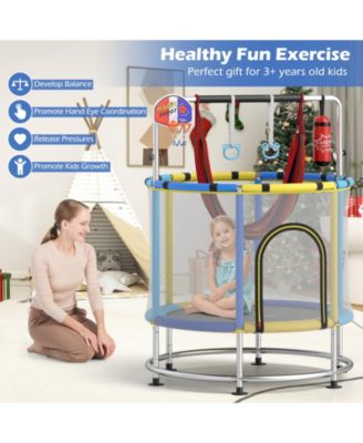 6-in-1 Kids Trampoline Combo 55'' Toddler Play Activity Center w/Hammock