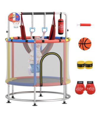 6-in-1 Kids Trampoline Combo 55'' Toddler Play Activity Center w/Hammock