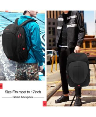 Hardshell 7 Inch Laptop Backpack, Armored with USB Port & Rain Cover for Motorcycle, Outdoor, Racing - Waterproof, Matte Black